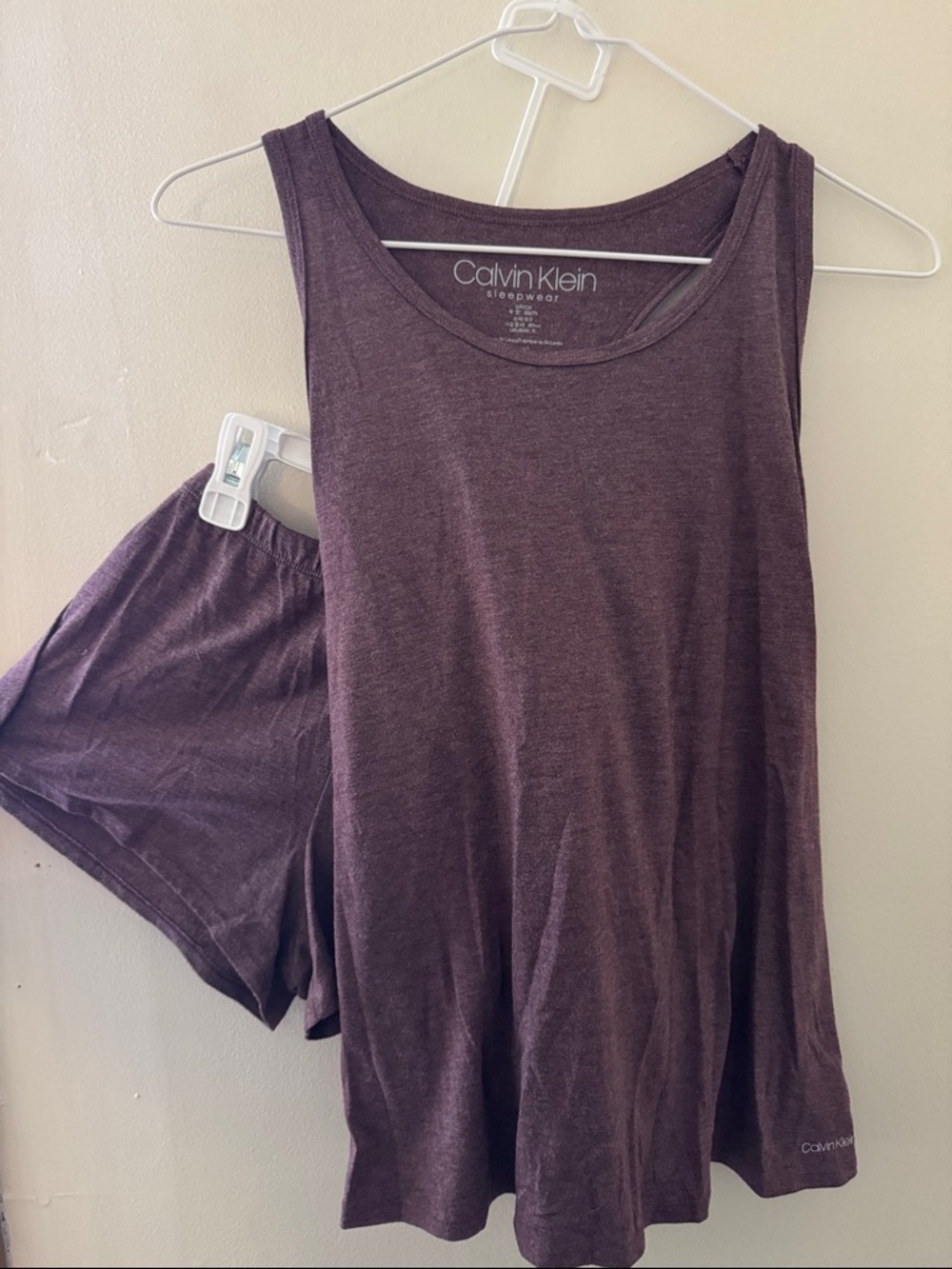 Calvin Klein Deep Plum Scoop Neck Tank & Short Set